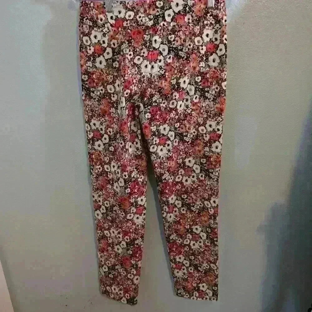 Crazy Larry bright floral pull on pants size 6 - Picture 2 of 4